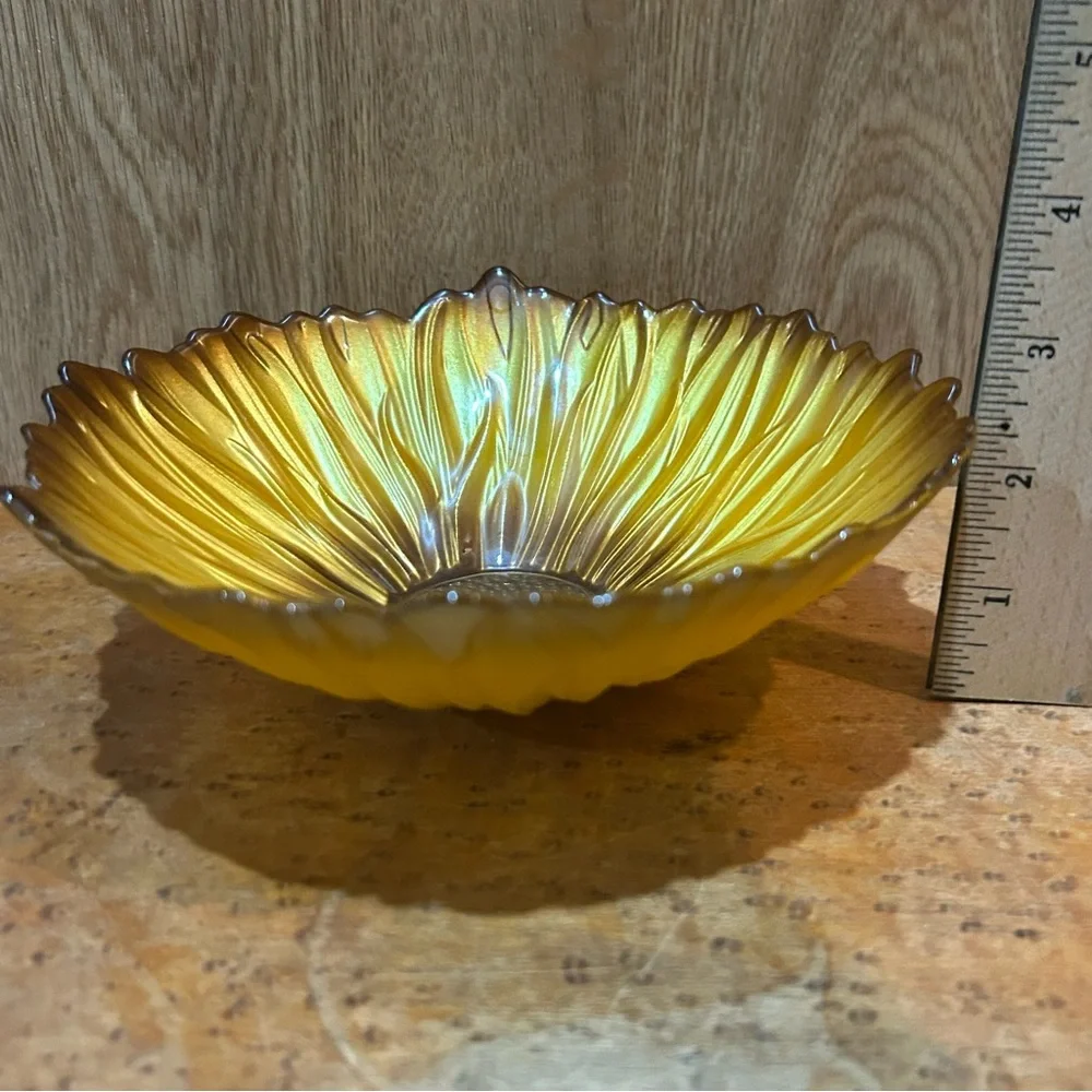 Vintage Akcam Sunflower Bowls- Set of 2 Yellow & Black  5” & 8”